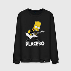 Свитшот хлопковый мужской Placebo Барт Симпсон рокер, цвет: черный