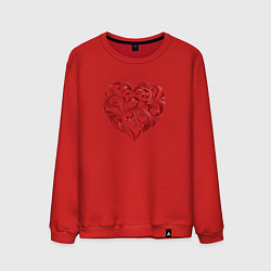 Свитшот хлопковый мужской Twisted heart, цвет: красный