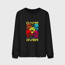 Свитшот хлопковый мужской Game over inscription, цвет: черный