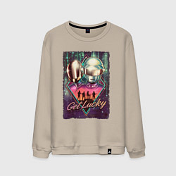 Свитшот хлопковый мужской Duft Punk get lucky, цвет: миндальный