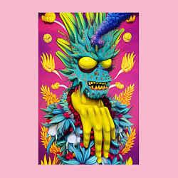 Свитшот хлопковый мужской Demon Oni - pop art, цвет: светло-розовый — фото 2