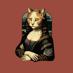 Свитшот хлопковый мужской Кошка Мона Лиза, цвет: кирпичный — фото 2