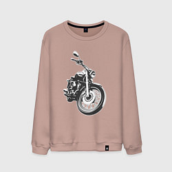 Свитшот хлопковый мужской Мотоцикл Yamaha, цвет: пыльно-розовый