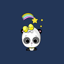 Свитшот хлопковый мужской Панда и радуга, цвет: тёмно-синий — фото 2