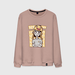 Свитшот хлопковый мужской Скептичная уточка, цвет: пыльно-розовый