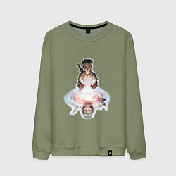 Свитшот хлопковый мужской Fable Отражение, цвет: авокадо