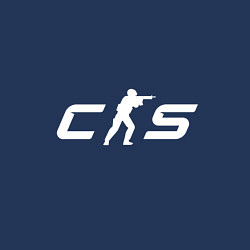 Свитшот хлопковый мужской Counter strike 2 новый логотип белый, цвет: тёмно-синий — фото 2