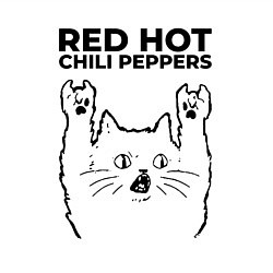 Свитшот хлопковый мужской Red Hot Chili Peppers - rock cat, цвет: белый — фото 2