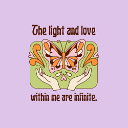 Свитшот хлопковый мужской The light and love within me are infinite, цвет: лаванда — фото 2