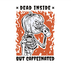 Свитшот хлопковый мужской Dead inside but caffeinated, цвет: белый — фото 2