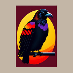 Свитшот хлопковый мужской Ворон на ветке иллюстрация, цвет: миндальный — фото 2