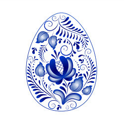 Свитшот хлопковый мужской Пасхальное яйцо гжель, цвет: белый — фото 2