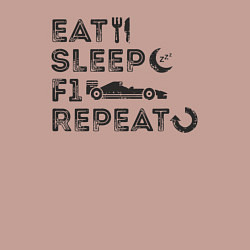 Свитшот хлопковый мужской Eat sleep F1, цвет: пыльно-розовый — фото 2