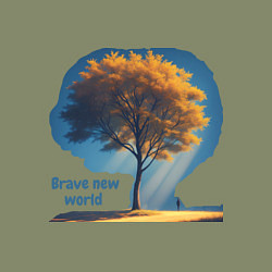 Свитшот хлопковый мужской Дивный новый мир, цвет: авокадо — фото 2