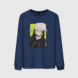Свитшот хлопковый мужской Андройд 9S, цвет: тёмно-синий