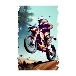 Свитшот хлопковый мужской Мотокросс - экстрим, цвет: белый — фото 2