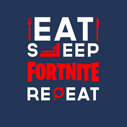 Свитшот хлопковый мужской Надпись eat sleep Fortnite repeat, цвет: тёмно-синий — фото 2