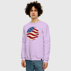 Свитшот хлопковый мужской Flag USA, цвет: лаванда — фото 2