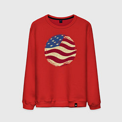 Свитшот хлопковый мужской Flag USA, цвет: красный