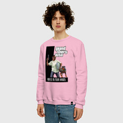Свитшот хлопковый мужской GTA Franklin Clinton, цвет: светло-розовый — фото 2