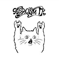 Свитшот хлопковый мужской Aerosmith - rock cat, цвет: белый — фото 2