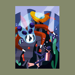 Свитшот хлопковый мужской Subnautica морские чудовища, цвет: авокадо — фото 2