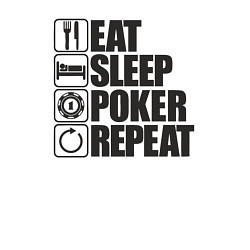 Свитшот хлопковый мужской Eat, sleep, poker, repeat, цвет: белый — фото 2