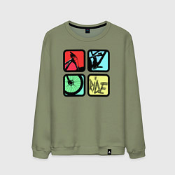 Свитшот хлопковый мужской Кататься, цвет: авокадо
