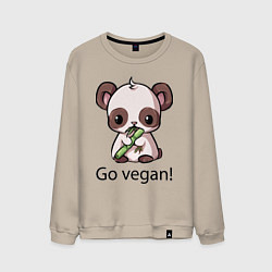 Свитшот хлопковый мужской Go vegan - motto, цвет: миндальный