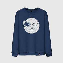 Свитшот хлопковый мужской Путешествие на Луну, цвет: тёмно-синий