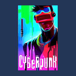 Свитшот хлопковый мужской Cyberpunk - sketch, цвет: тёмно-синий — фото 2
