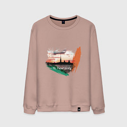 Свитшот хлопковый мужской Питер Петропаловка, цвет: пыльно-розовый