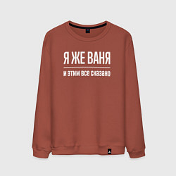 Мужской свитшот Я же Ваня и этим всё сказано