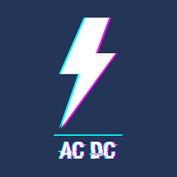 Свитшот хлопковый мужской AC DC glitch rock, цвет: тёмно-синий — фото 2