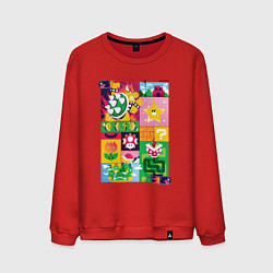 Свитшот хлопковый мужской The Super Mario Bros Братья Супер Марио, цвет: красный