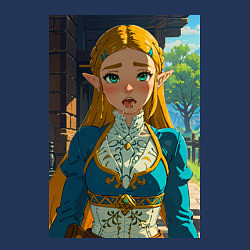 Свитшот хлопковый мужской The legend of Zelda - ahegao art, цвет: тёмно-синий — фото 2