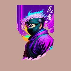 Свитшот хлопковый мужской Ниндзя - иероглифы - Япония, цвет: пыльно-розовый — фото 2