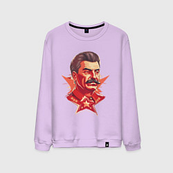Свитшот хлопковый мужской Граффити Сталин, цвет: лаванда
