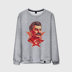 Свитшот хлопковый мужской Граффити Сталин, цвет: меланж