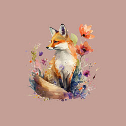 Свитшот хлопковый мужской Акварельная милая лиса, цвет: пыльно-розовый — фото 2