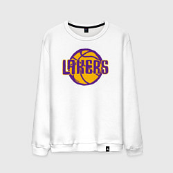 Свитшот хлопковый мужской Lakers ball, цвет: белый
