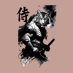 Свитшот хлопковый мужской Tiger samurai - hieroglyph - art, цвет: пыльно-розовый — фото 2
