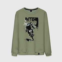 Свитшот хлопковый мужской Mountain bike - extreme, цвет: авокадо