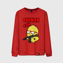 Свитшот хлопковый мужской Chicken machine gun, цвет: красный