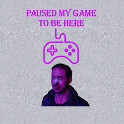 Свитшот хлопковый мужской Paused my game to be here, цвет: меланж — фото 2