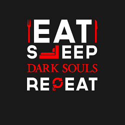 Свитшот хлопковый мужской Надпись eat sleep Dark Souls repeat, цвет: черный — фото 2