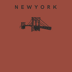 Свитшот хлопковый мужской Бруклинский мост, цвет: кирпичный — фото 2