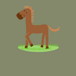 Свитшот хлопковый мужской Забавная коняшка, цвет: авокадо — фото 2