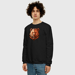 Свитшот хлопковый мужской Медвежий нрав, цвет: черный — фото 2