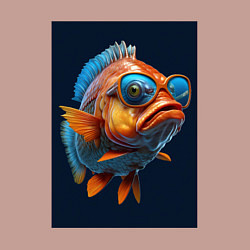 Свитшот хлопковый мужской Рыба карп в солнечных очках, цвет: пыльно-розовый — фото 2